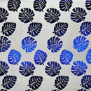 All Over Monstera Leaf Design Polyester Foil Fabric | Islands Fabric