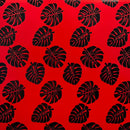 All Over Monstera Leaf Design Polyester Foil Fabric | Islands Fabric