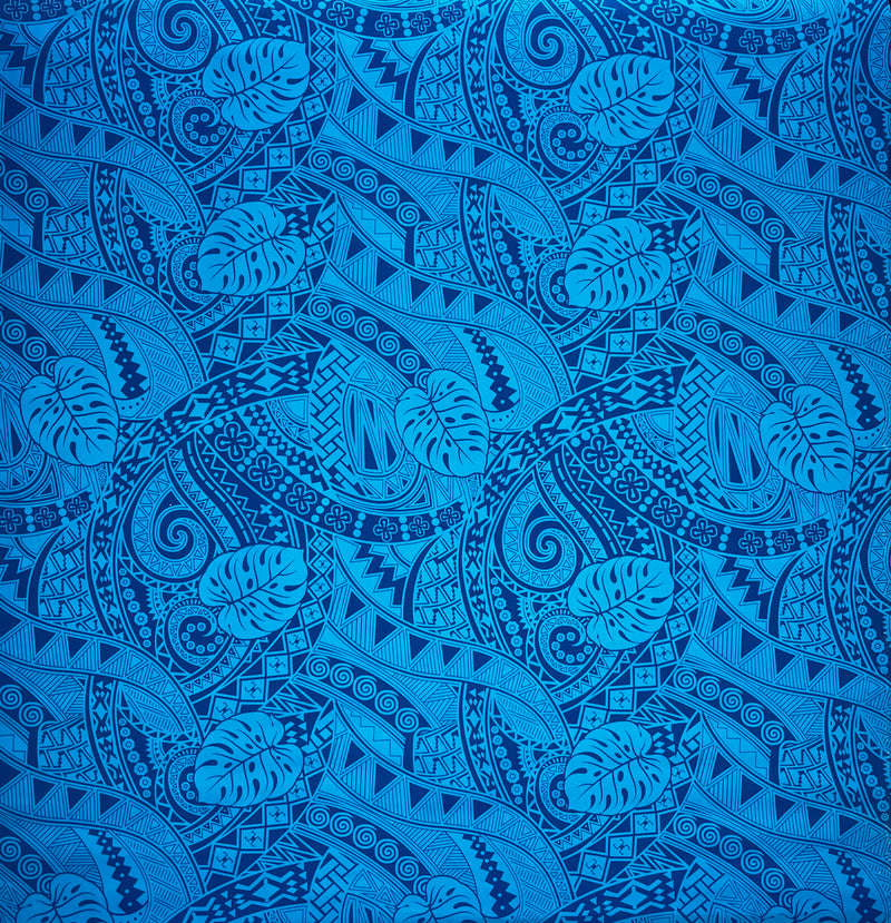 Traditional Polynesian Tapa Monstera leaves design Fabric | Polyester