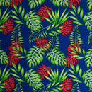 Navy colored Monstera & Split Leaves Fabric