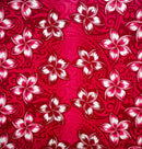 Fuchsia Plumeria Traditional Tattoo background Peachskin Fabric