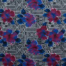 Hibisicus on traditional Tapa Polyester Fabric | Islands Fabric