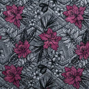 All Over Tropical Flowers & Leaves Polyester Fabric | Islands Fabric