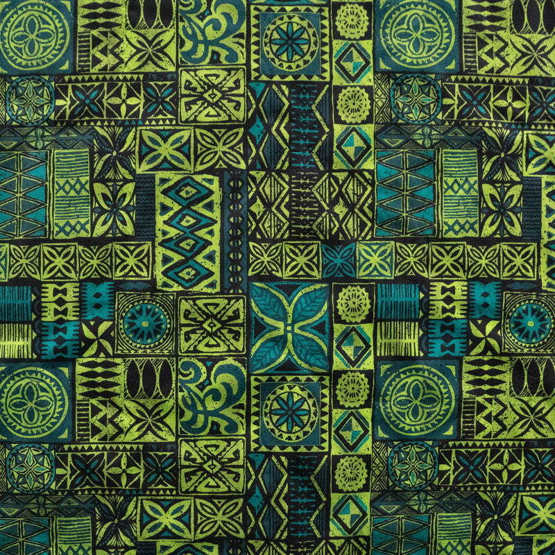 Traditional Polynesian Tapa design Fabric | Polyester