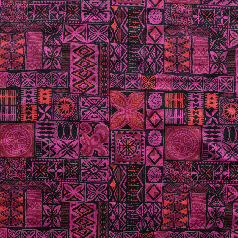 Traditional Polynesian Tapa design Fabric | Polyester