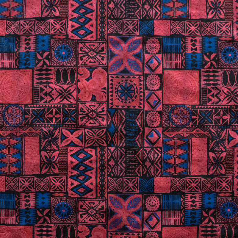 Traditional Polynesian Tapa design Fabric | Polyester