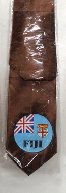 Brown colored Seal of Fiji Tie