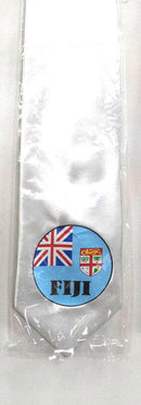 White colored Seal of Fiji Tie