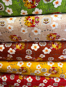Swatches of Tonga Seal Hibiscus All Over Design Fabric 
