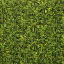 Green colored Traditional Polynesia Tattoo All Over Fan design Poly Cotton Fabric