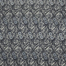 Grey colored Traditional Polynesian Fijian Print Cotton Light Barkcloth Fabric