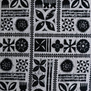 White/Black colored Traditional Polynesian Tapa Design Fabric