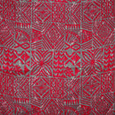 Gray & Fuchsia colored Traditional Polynesian Tapa Light Barkcloth Fabric