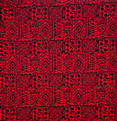 Red Traditional Polynesian Tapa Light Barkcloth fabric