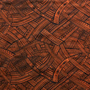 Orange colored Traditional Polynesian Tattoo Polyester Fabric