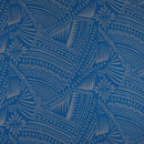 Blue & White Traditional Polynesian Tattoo w/ Flower Flocking Fabric