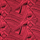 Pink & Black Traditional Polynesian Tattoo w/ Flower Flocking Fabric