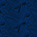 Royal & Black Traditional Polynesian Tattoo w/ Flower Flocking Fabric