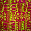 Lime Green colored Traditional Tongan Geometric Design Fabric