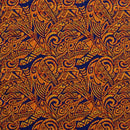 Traditional Polynesian Tattoo Swirl design Fabric | Cotton Light Barkcloth