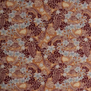 Traditional Polynesian Tattoo Plumeria Tiare Design | Peachskin Fabric Taupe