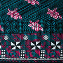 Traditional Polynesian Geometric Flower Design Fabric | Cotton
